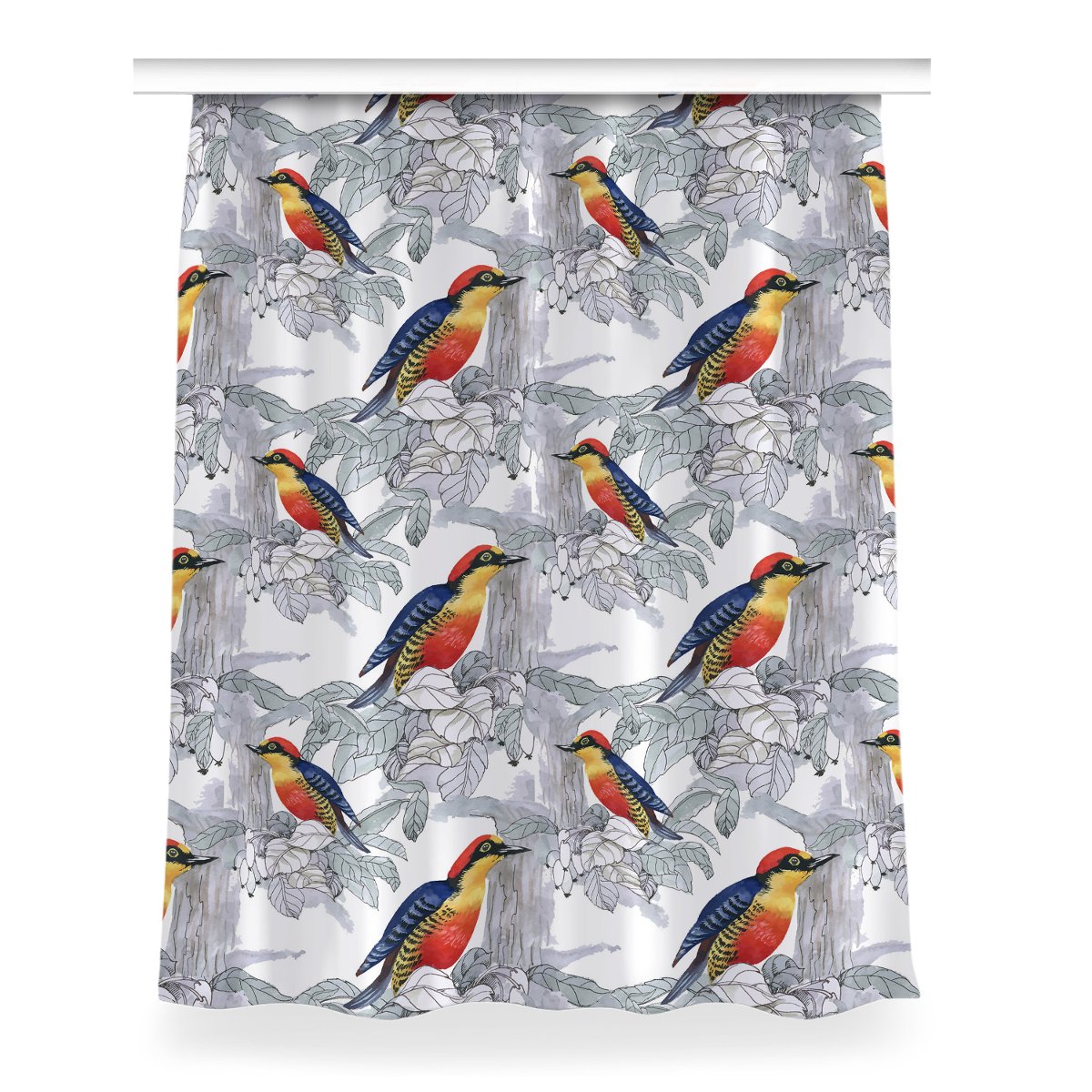Zasłona klasyczna z grafiką Malowane ptaki 150x200, Fabricsy