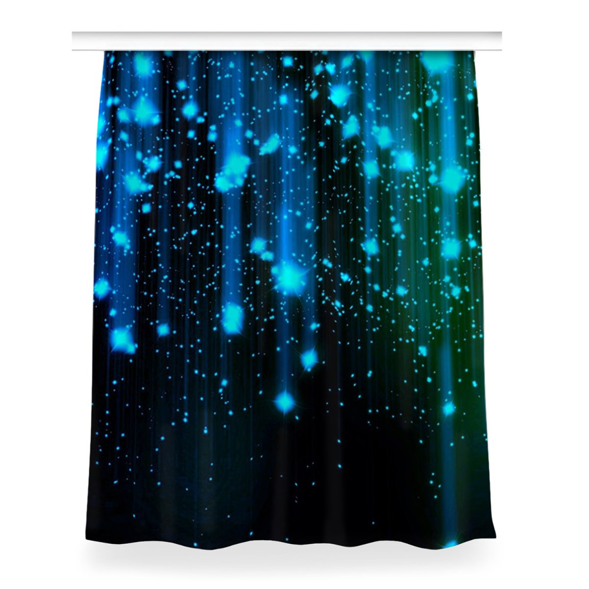 Zasłona gotowa Drobinki niebieskie dekor 150x200, Fabricsy