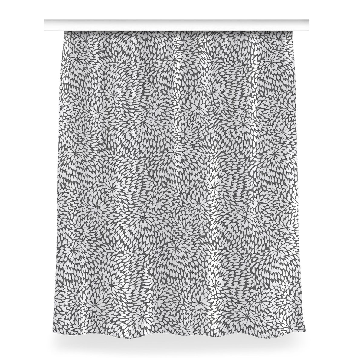 Zasłona przelotki Czarny kwiat do pokoju 150x200, Fabricsy
