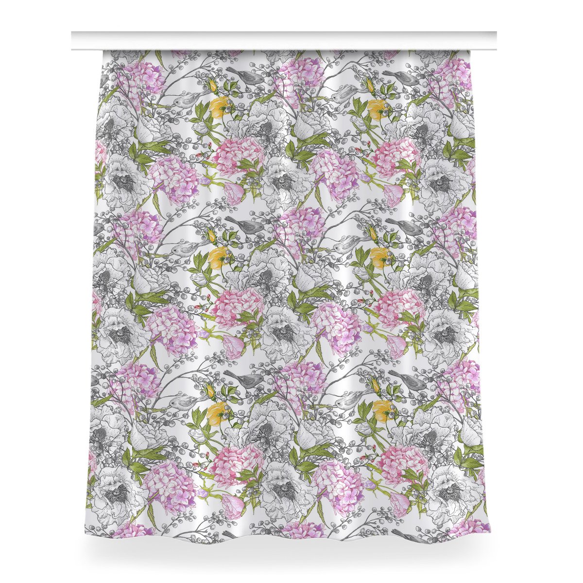 Zasłona przelotki do sypialni Ptaki wzór 150x200, Fabricsy