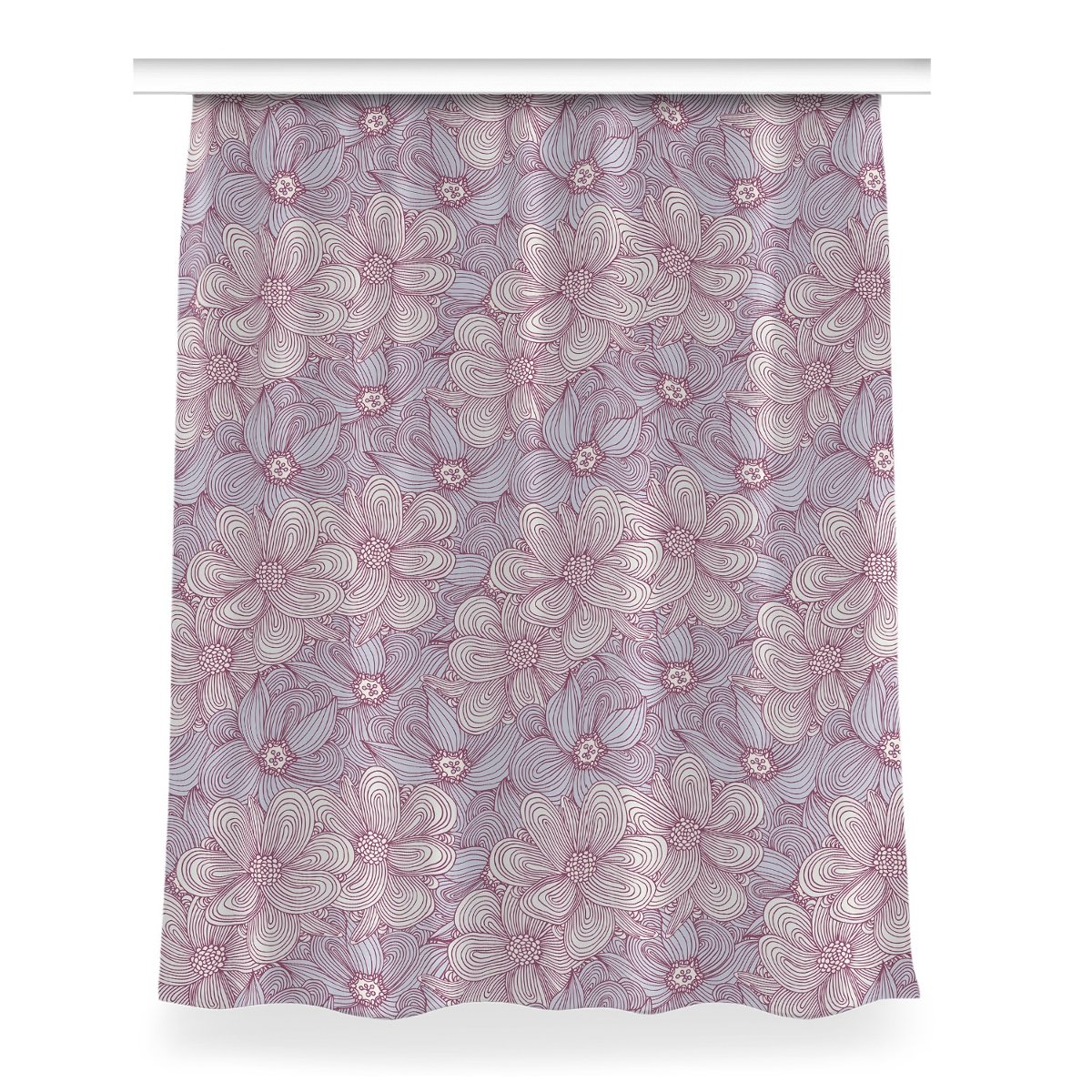 Zasłona gotowa Kwiaty Doodle do salonu 150x200 cm, Fabricsy