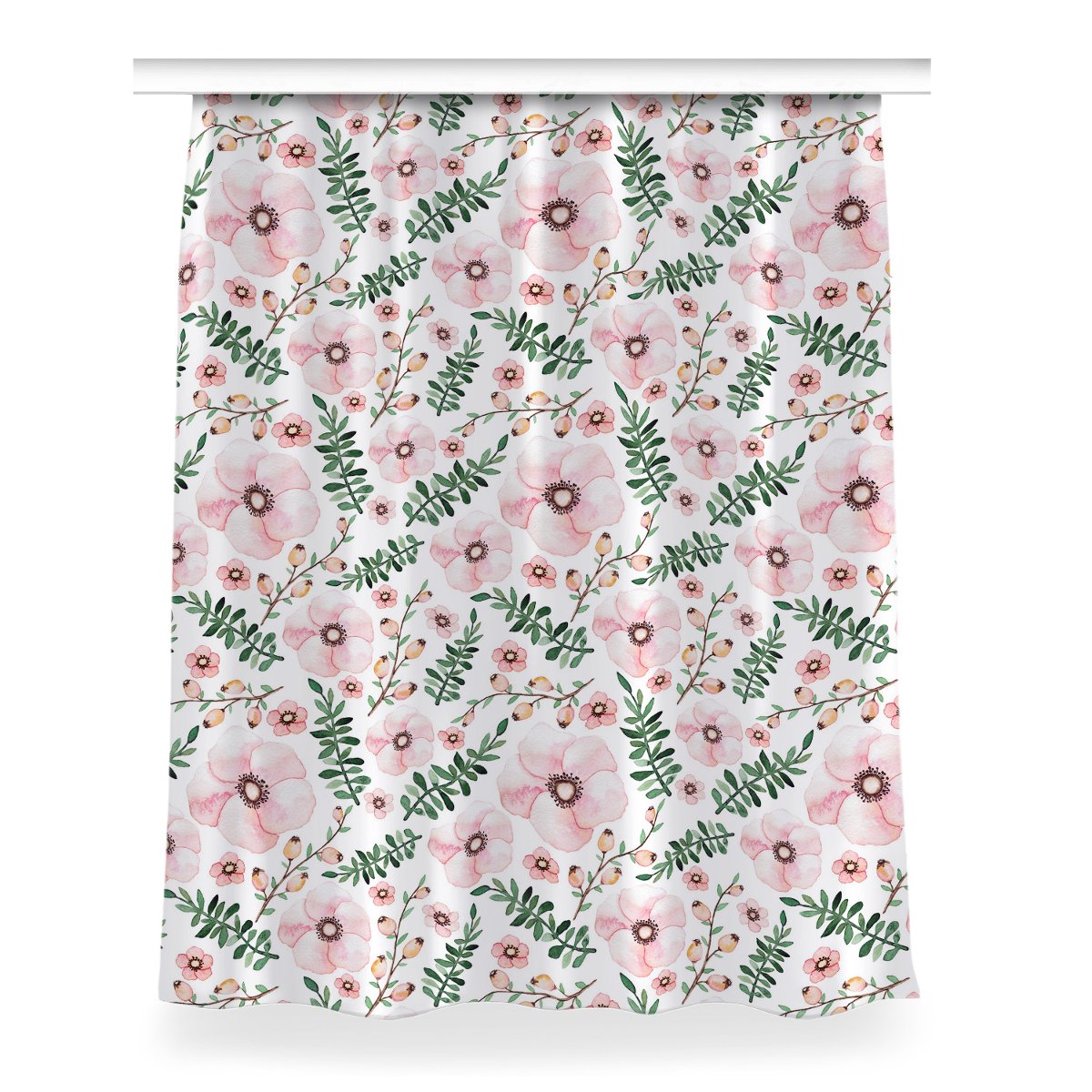 Zasłona gotowa do sypialni Kwiatki wzór 150x200 cm, Fabricsy