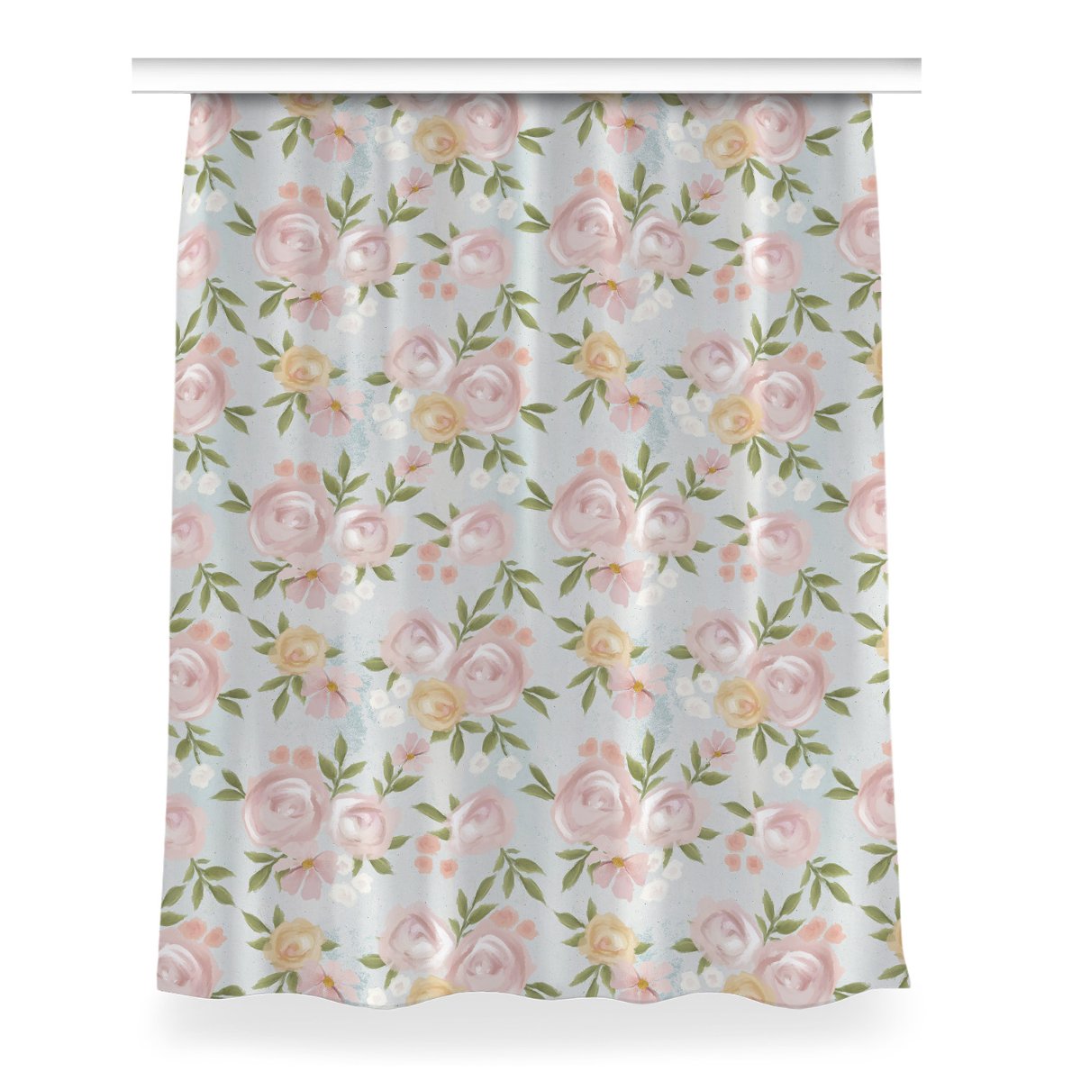 Zasłona przelotki Kwiaty Akwarele dekor 150x200 cm, Fabricsy