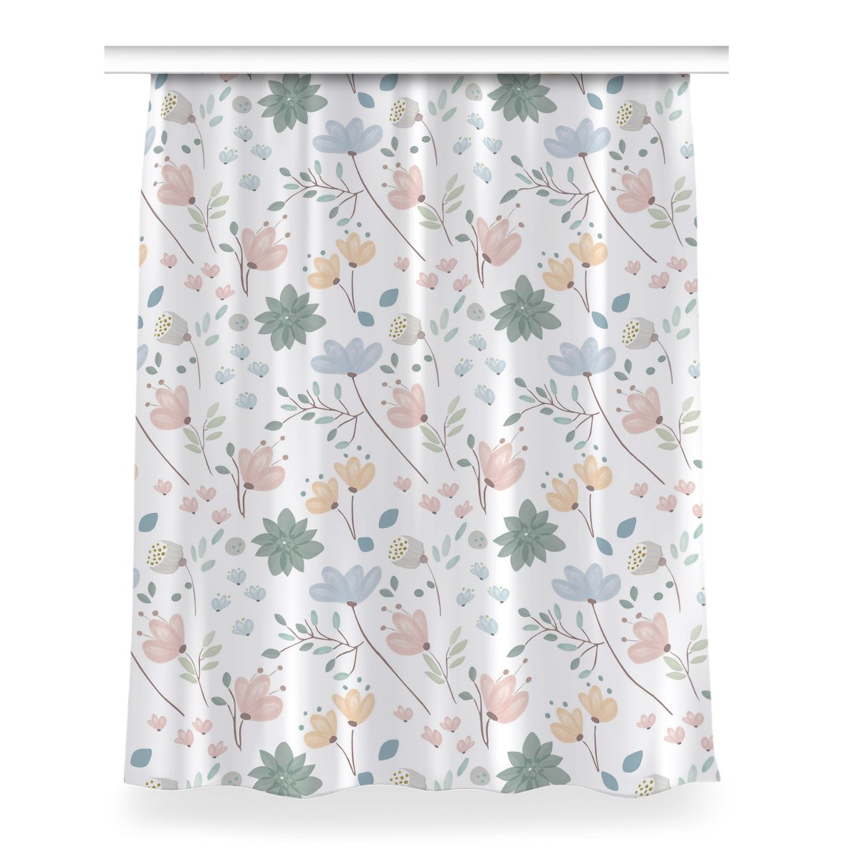 Zasłona z grafiką gotowa Kwiaty wiosenne 150x200, Fabricsy