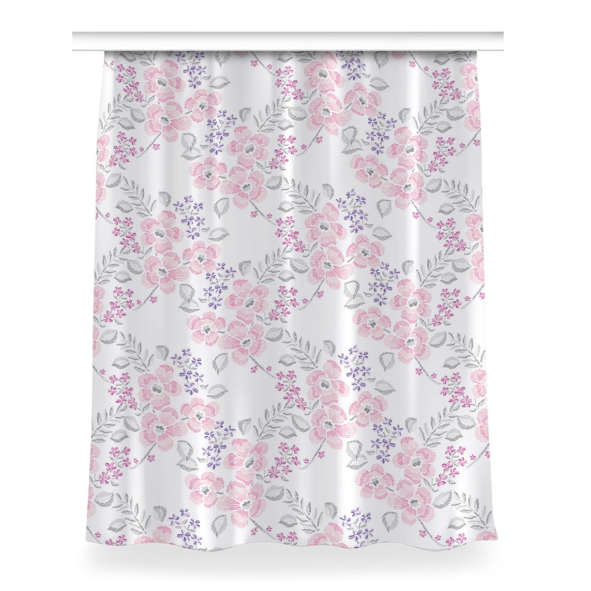 Zasłona z grafiką gotowa Kwiatowy wzór 150x200 cm, Fabricsy