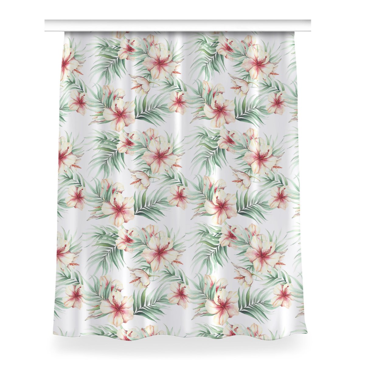 Zasłona z grafiką kolory Hawajskie kwiaty 150x200, Fabricsy
