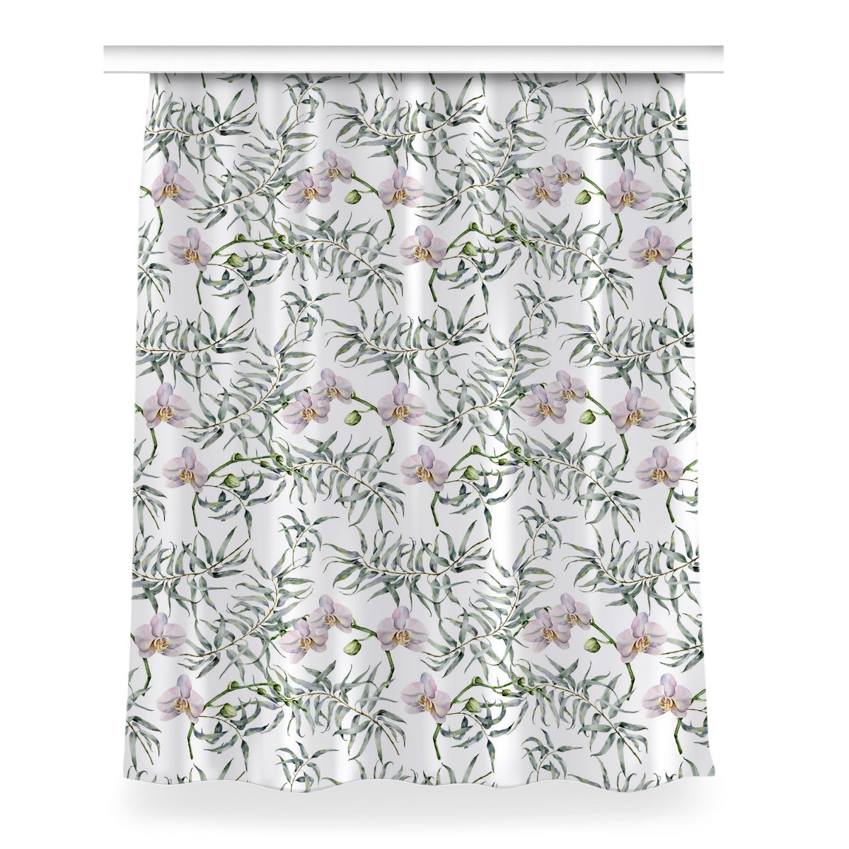 Zasłona z nadrukiem gotowa Różowe orchidee 150x200, Fabricsy