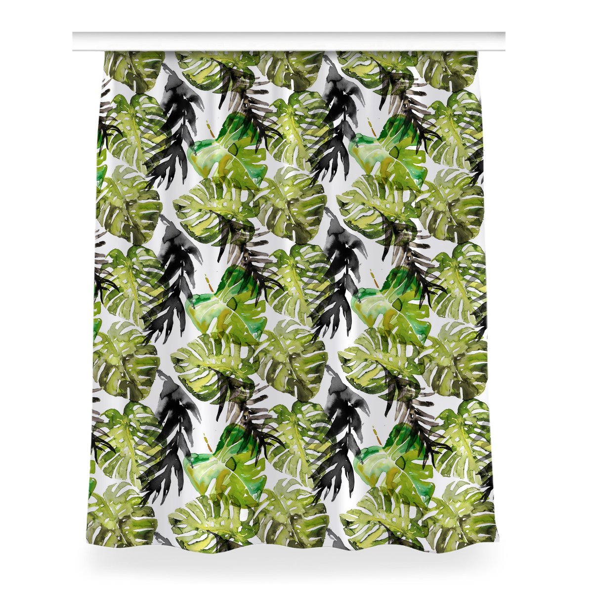 Zasłona wzór Akwarela liście do sypialni 150x200, Fabricsy