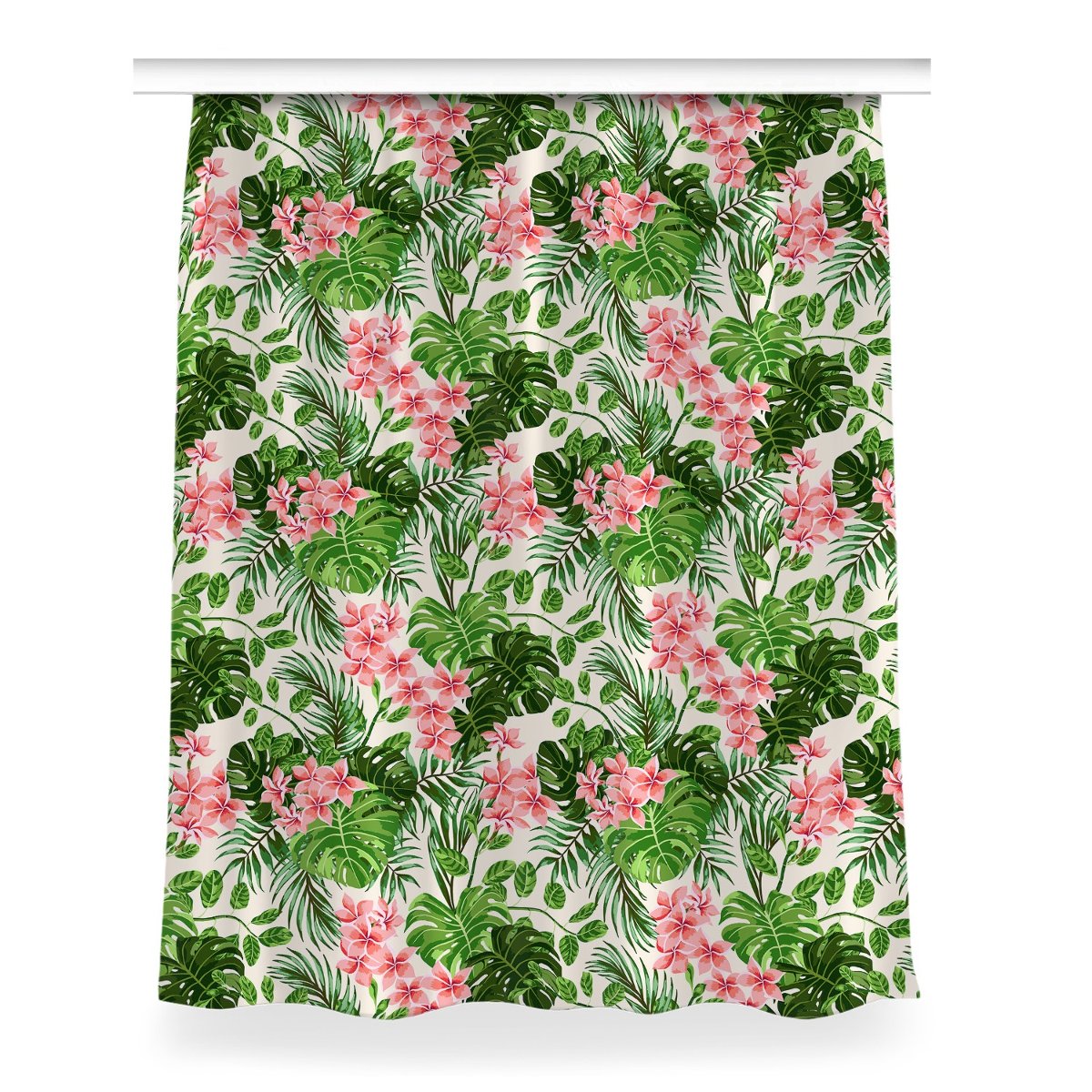 Zasłona przelotki Kwiaty hawaje do salonu 150x200, Fabricsy