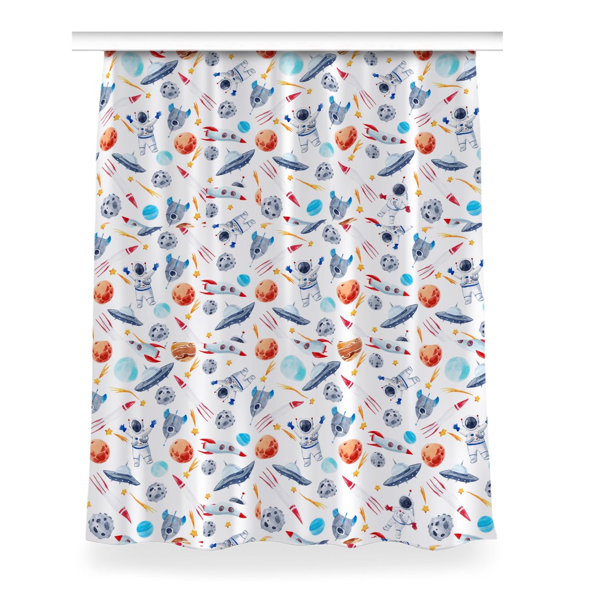 Zasłona przelotki wzór Astronauta dekor 150x200 cm, Fabricsy