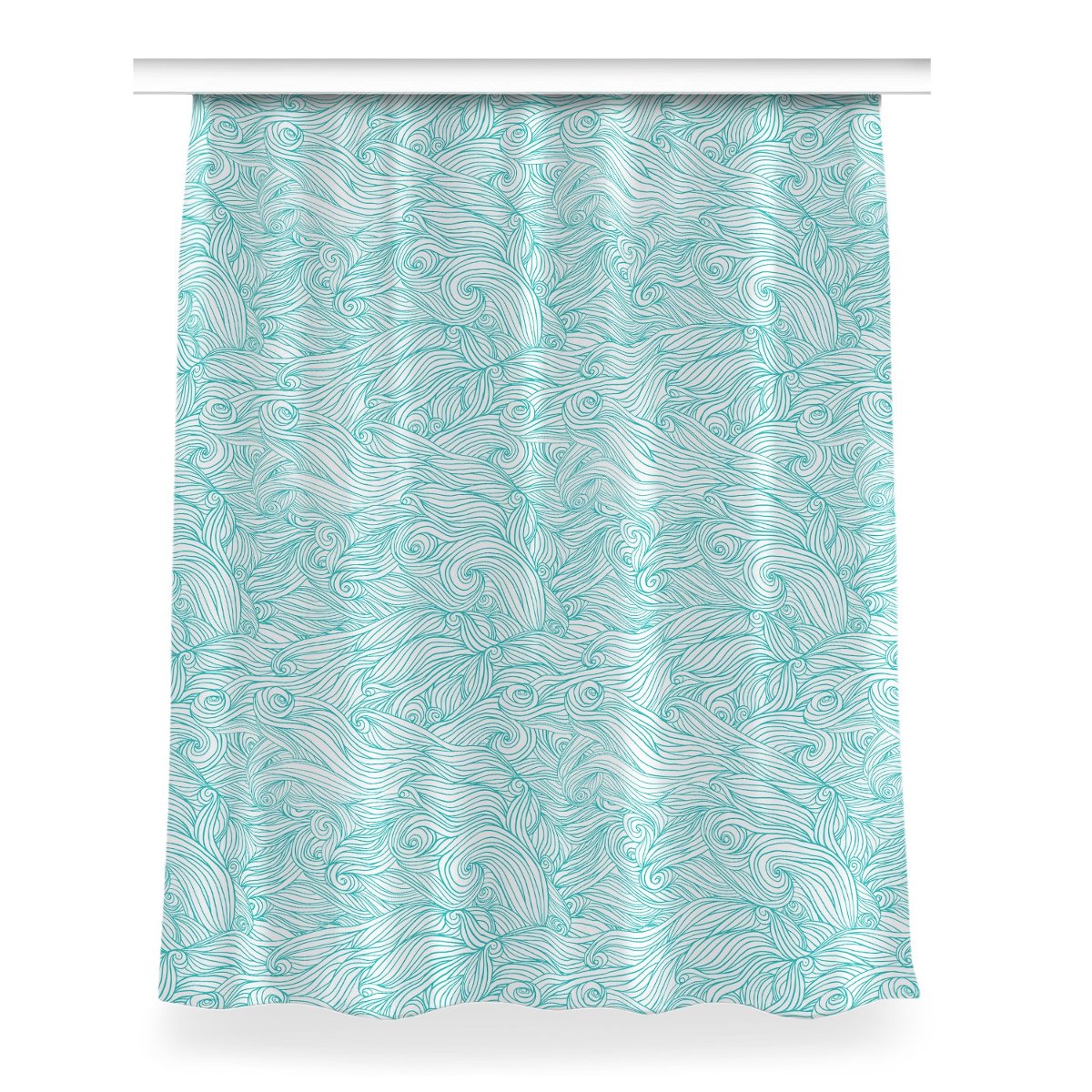 Zasłona przelotki wzór Fale vintage dekor 150x200, Fabricsy