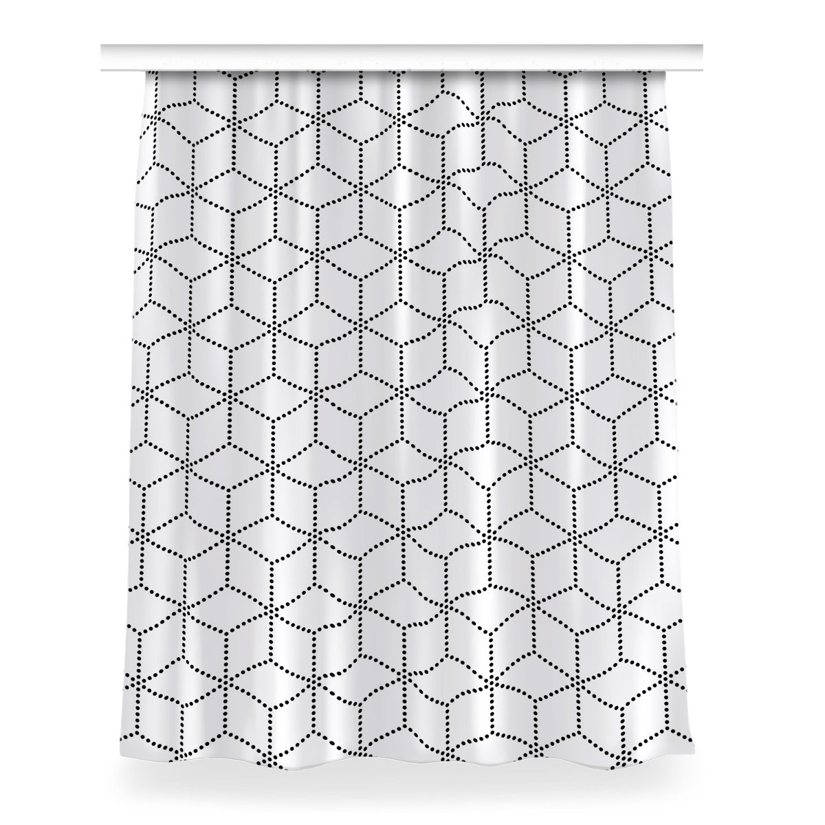 Zasłona z nadrukiem gotowa Szare kostki 150x200 cm, Fabricsy