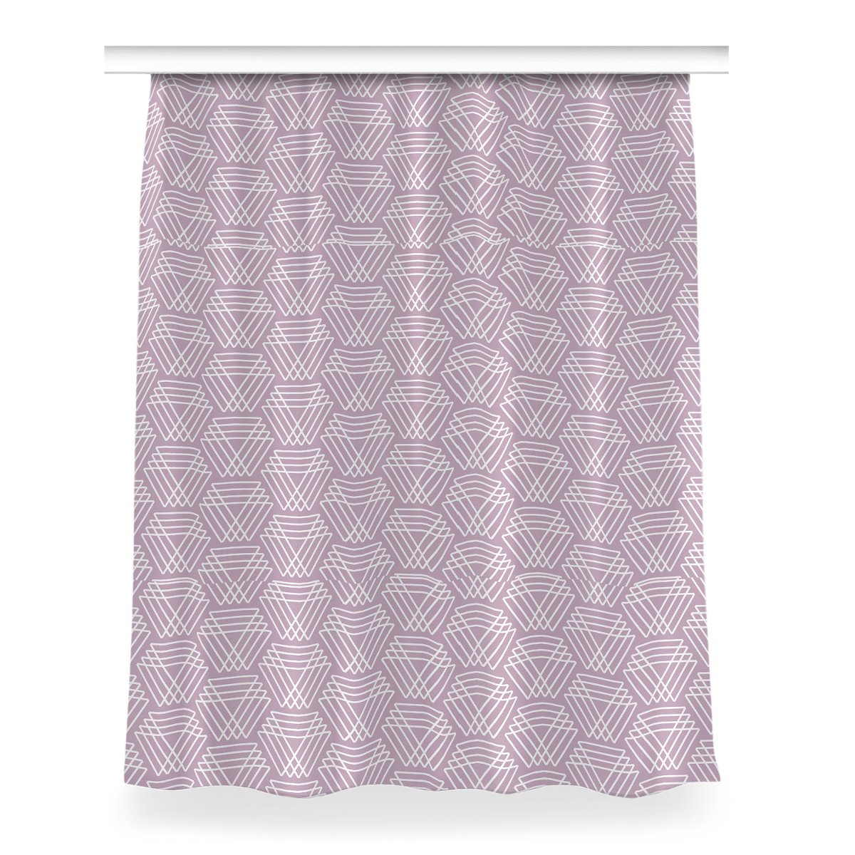 Zasłona z grafiką kolory Różowe trójkąty 150x200, Fabricsy