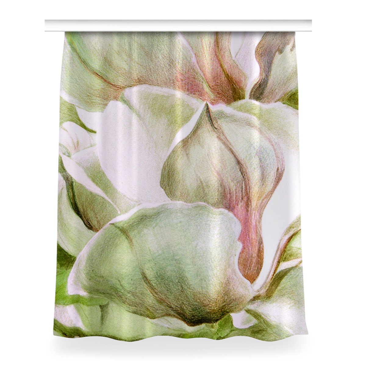 Zasłona gotowa Kwiaty magnolii do sypialni 150x200, Fabricsy