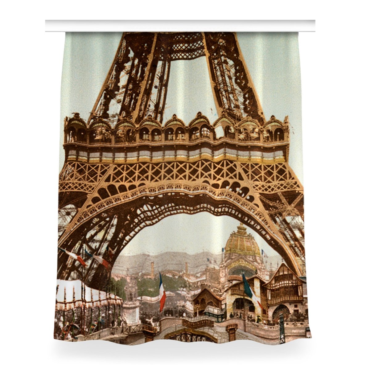 Zasłona przelotki Wieża Eiffla retro dekor 150x200, Fabricsy