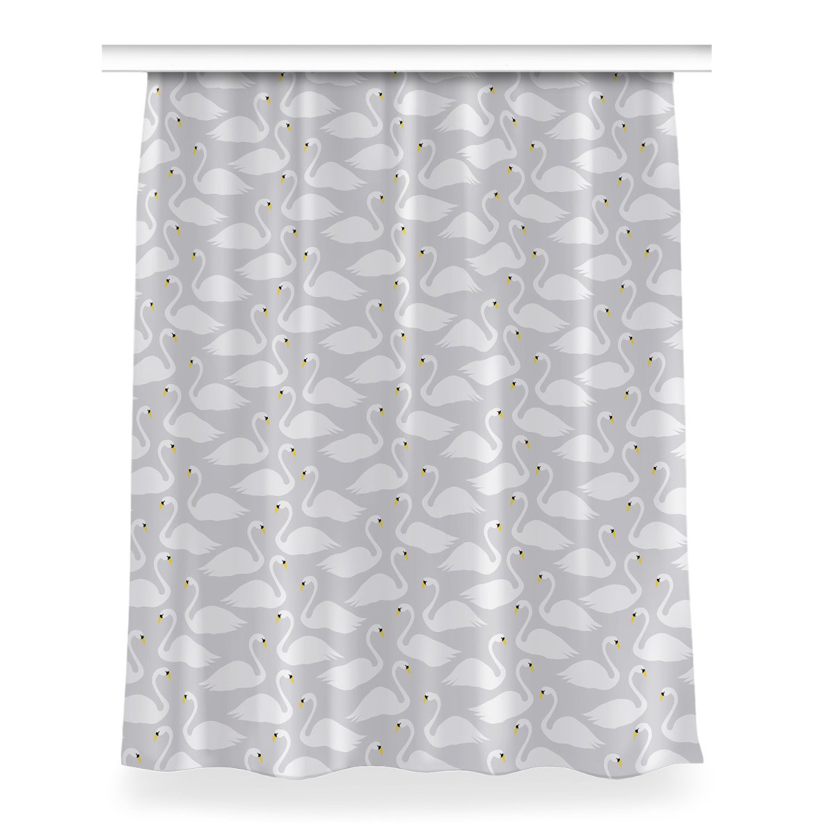 Zasłona z nadrukiem gotowa Łabędzie białe 150x200, Fabricsy