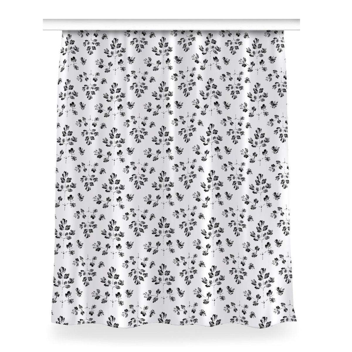 Zasłona z grafiką gotowa Czarno biały wzór 150x200, Fabricsy