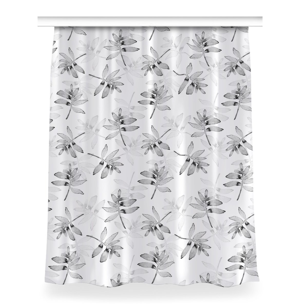 Zasłona z grafiką gotowa Liście bez koloru 150x200, Fabricsy