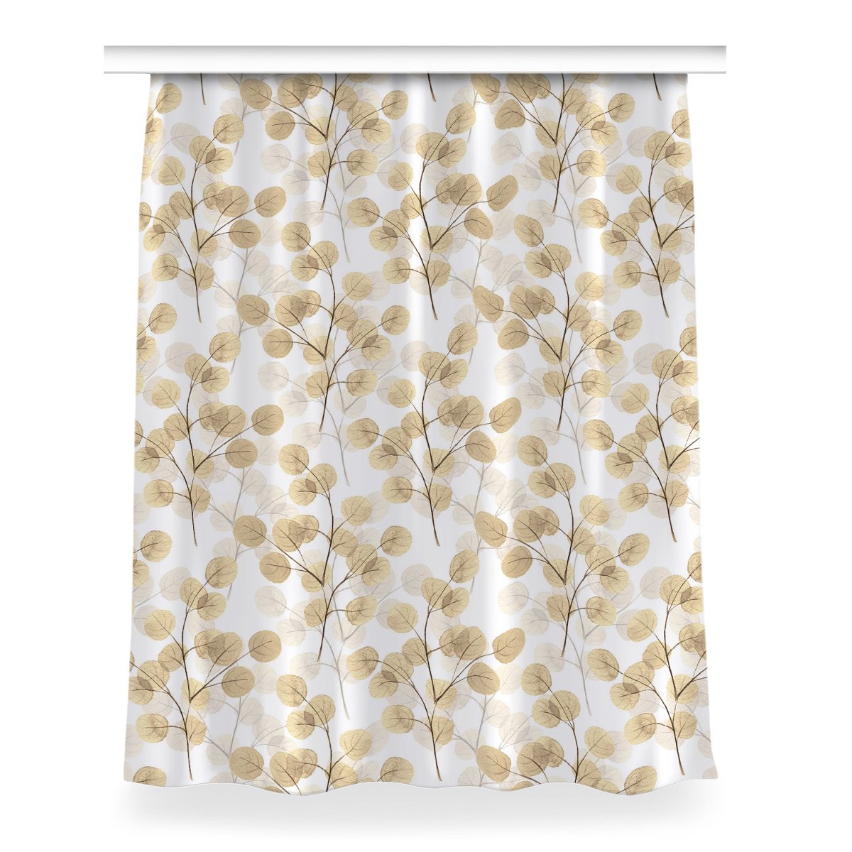 Zasłona z grafiką gotowa Gałązki z liśćmi 150x200, Fabricsy