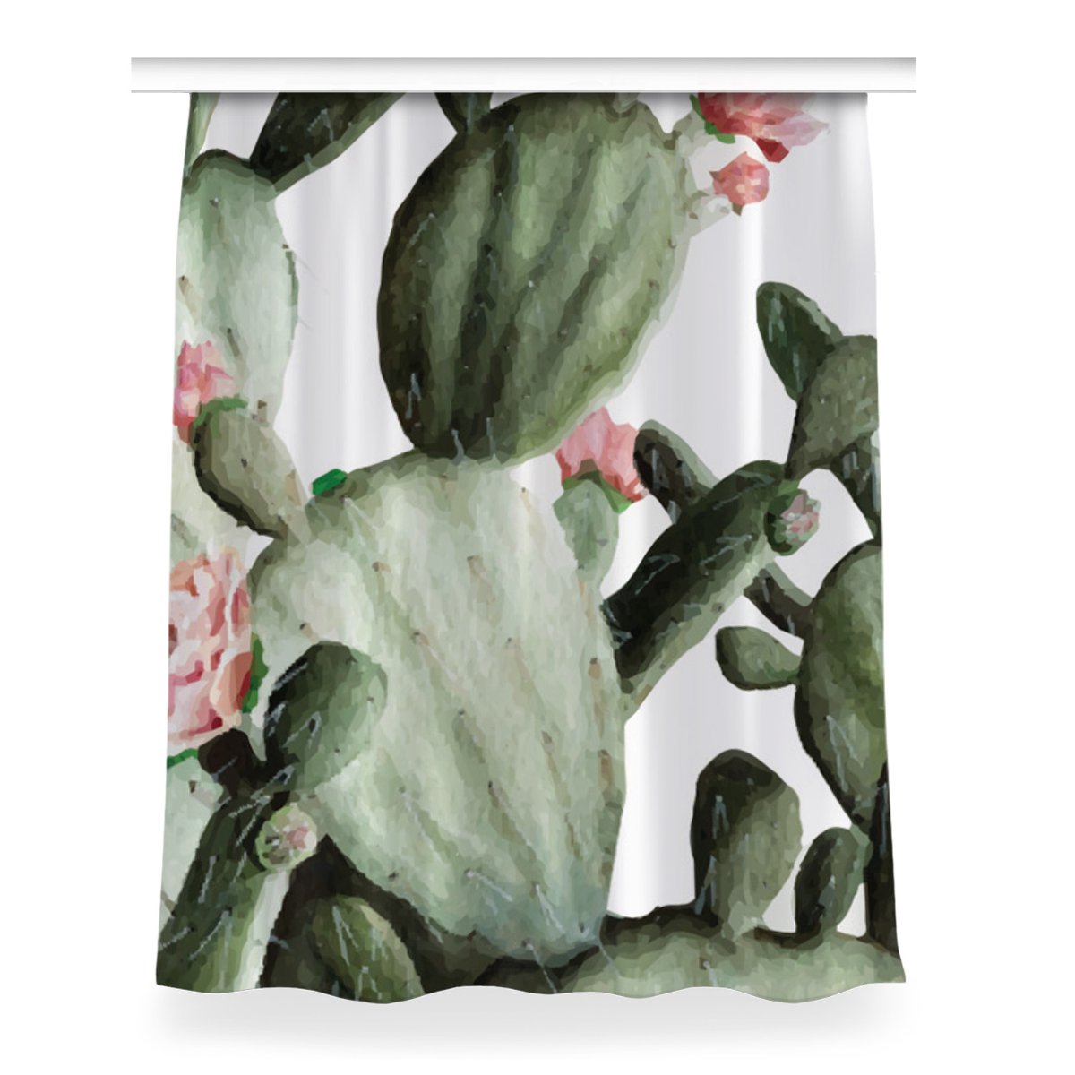 Zasłona przelotki wzór Kaktusy do sypialni 150x200, Fabricsy