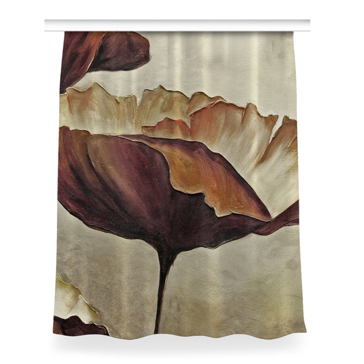 Zasłona przelotki Malowanie duże maki wzór 150x200, Fabricsy