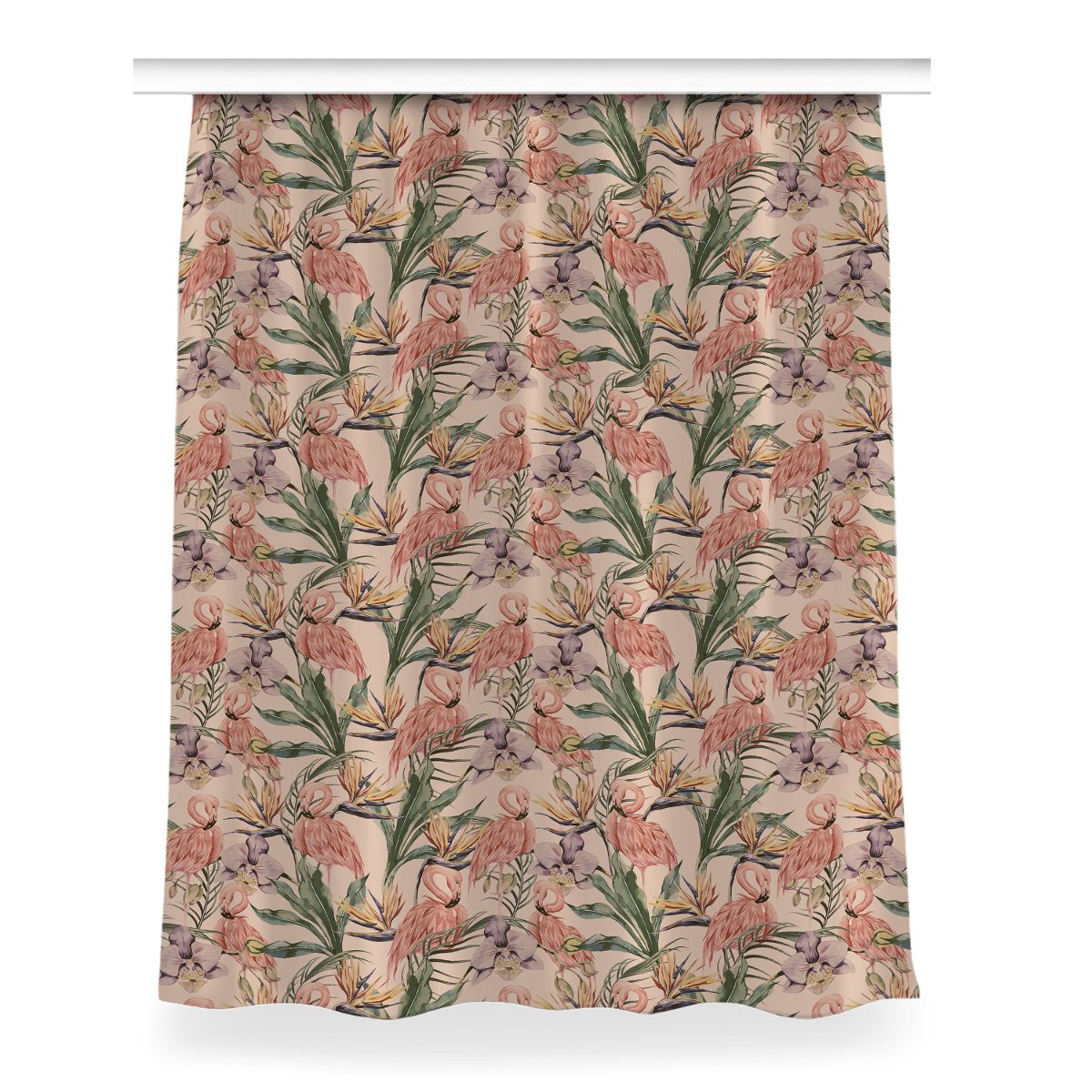 Zasłona przelotki do pokoju Flamingi wzór 150x200, Fabricsy