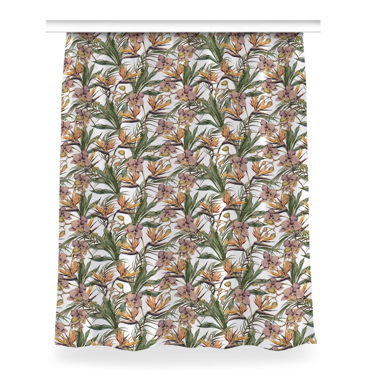 Zasłona gotowa Botaniczne liście dekor 150x200 cm, Fabricsy