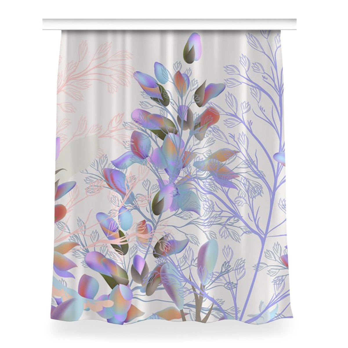 Zasłona do sypialni Pastelowe liście wzór 150x200, Fabricsy