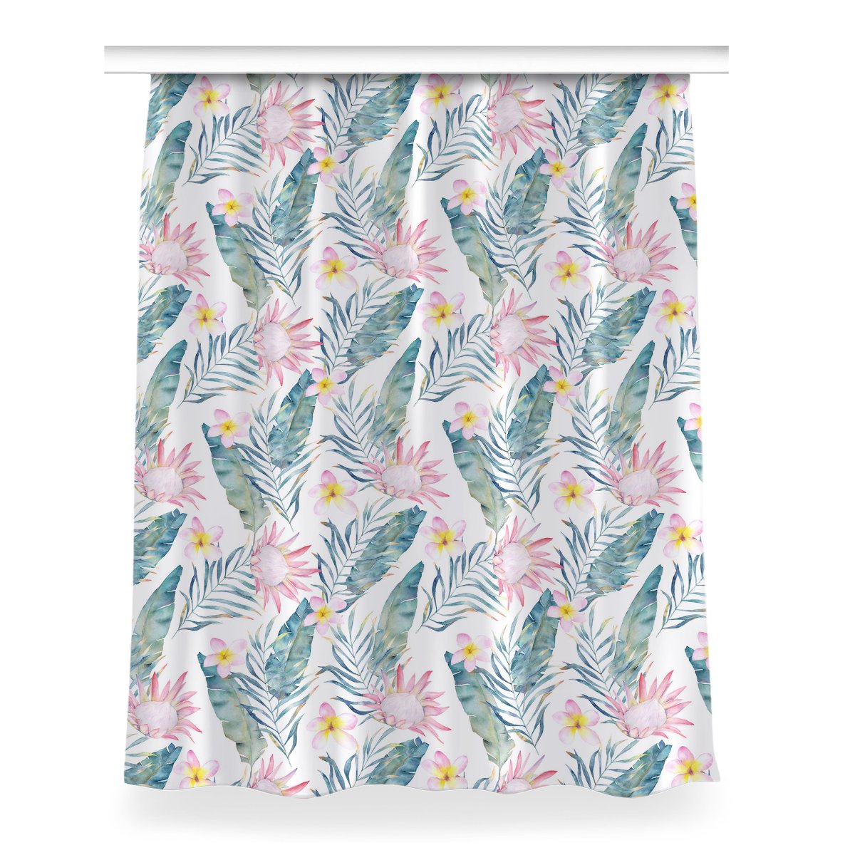 Zasłona przelotki Jasnoróżowe kwiaty wzór 150x200, Fabricsy