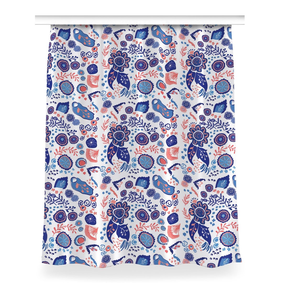 Zasłona gotowa Abstrakcyjne kwiaty wzór 150x200 cm, Fabricsy