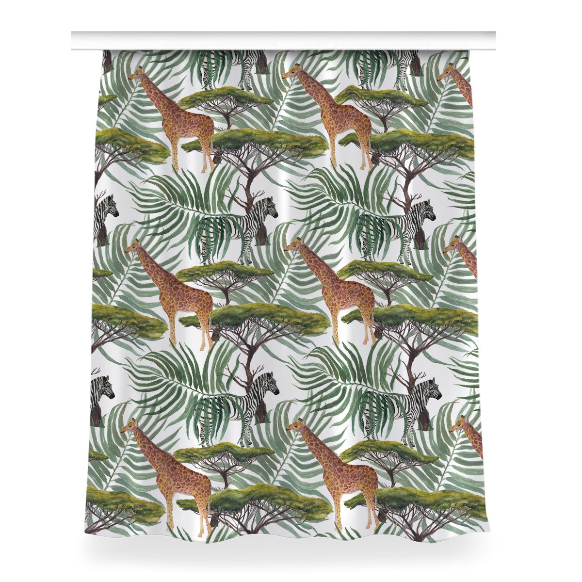 Zasłona przelotki Zwierzęta sawanna wzór 150x200, Fabricsy