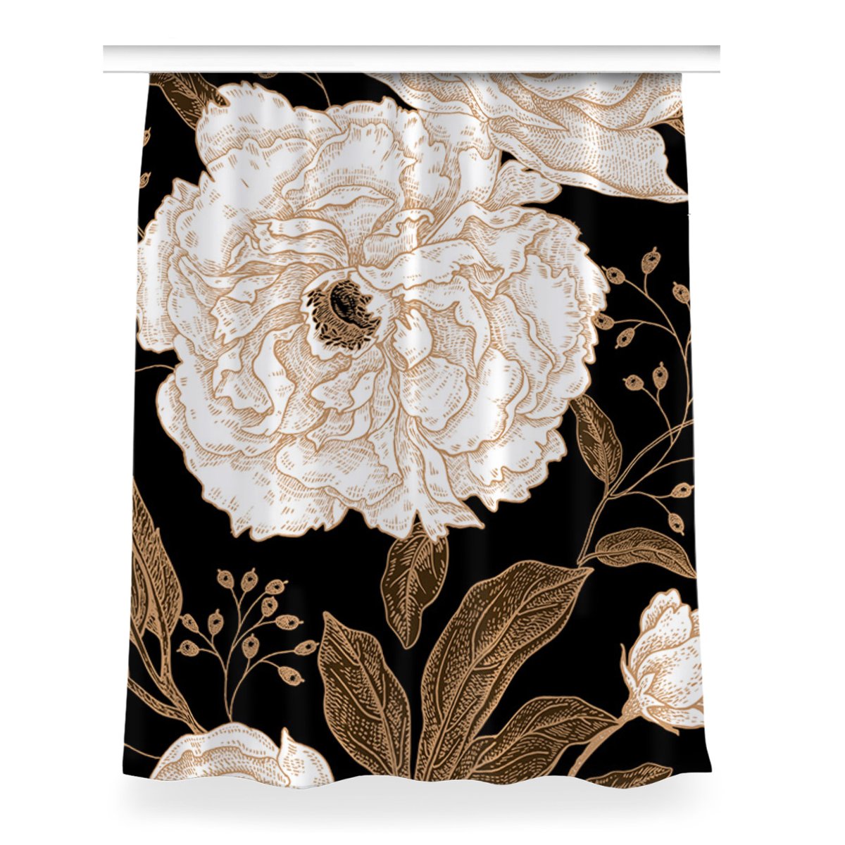Zasłona gotowa Róże w stylu retro dekor 150x200 cm, Fabricsy