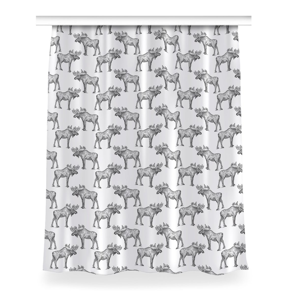 Zasłona przelotki Łosie na zielonym tle 150x200 cm, Fabricsy