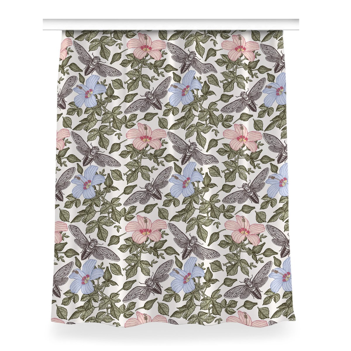 Zasłona Motyle wśród kwiatów do sypialni 150x200, Fabricsy