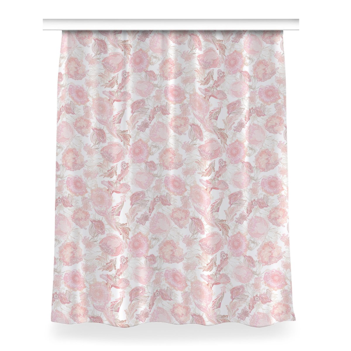 Zasłona przelotki Kwiecisty wzór do salonu 150x200, Fabricsy