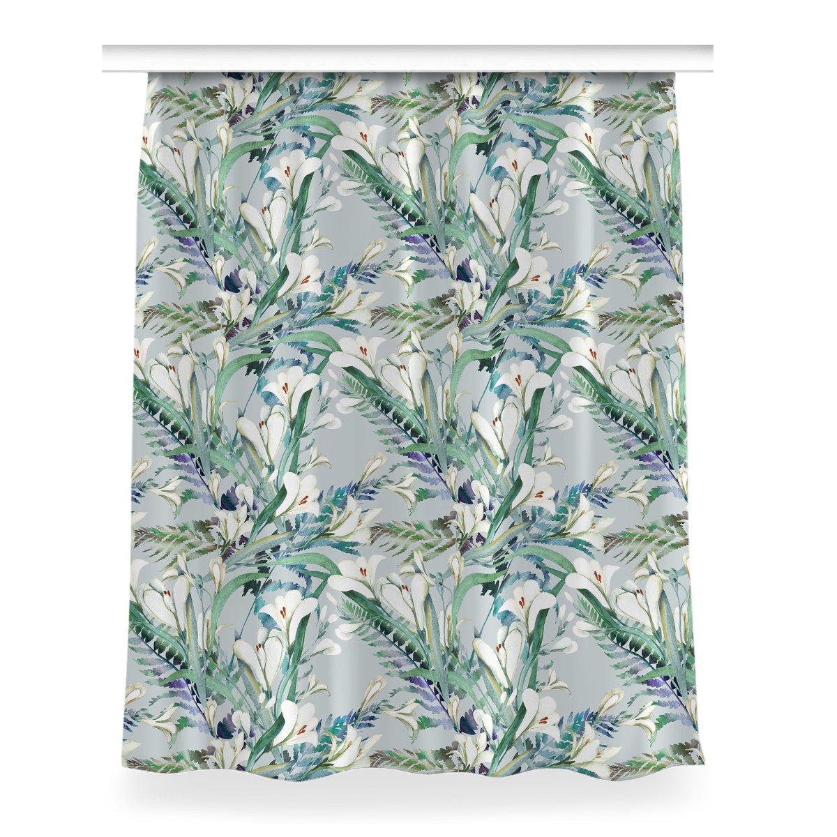 Zasłona przelotki do pokoju Krokusy wzór 150x200, Fabricsy