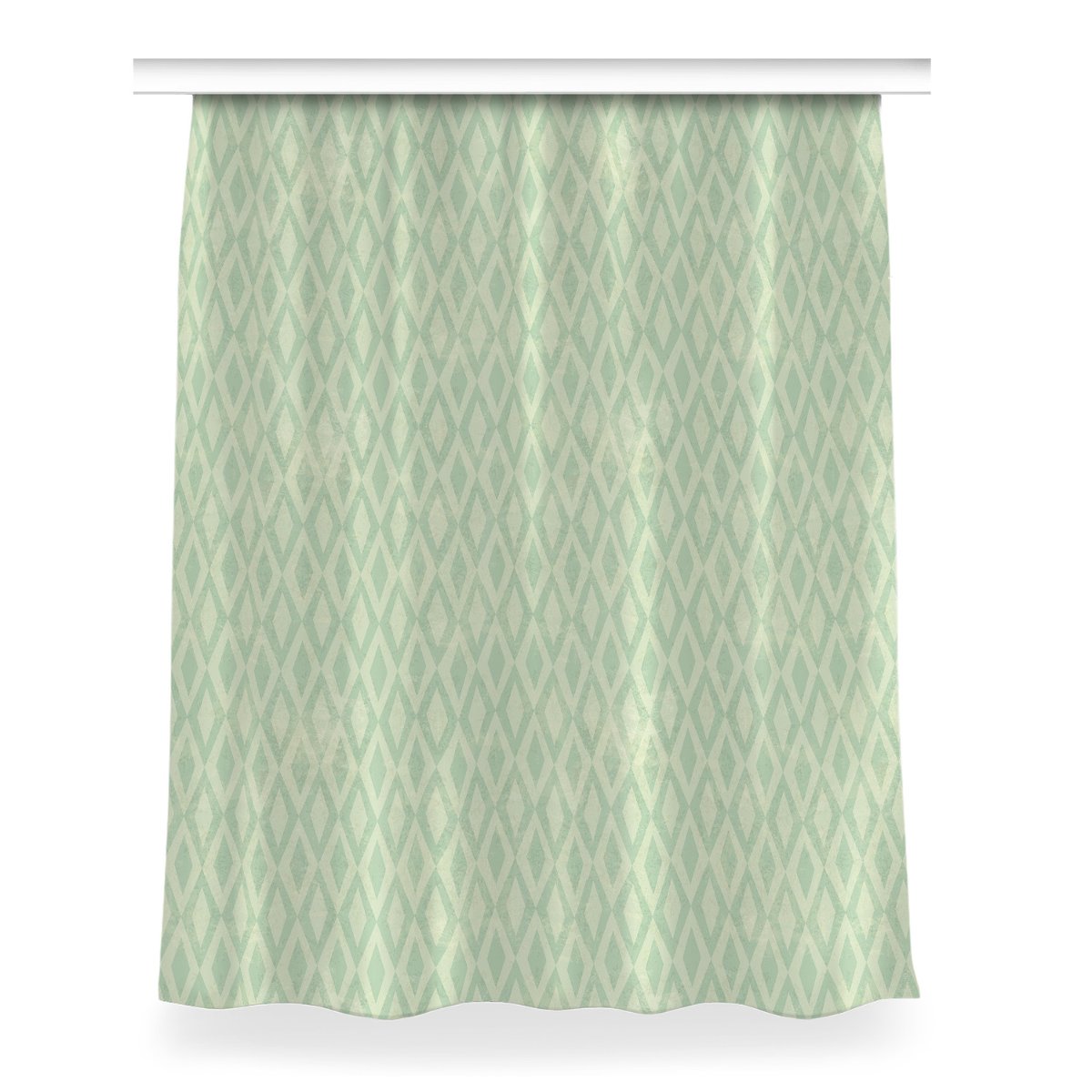 Zasłona z grafiką kolory Zielone romby 150x200 cm, Fabricsy