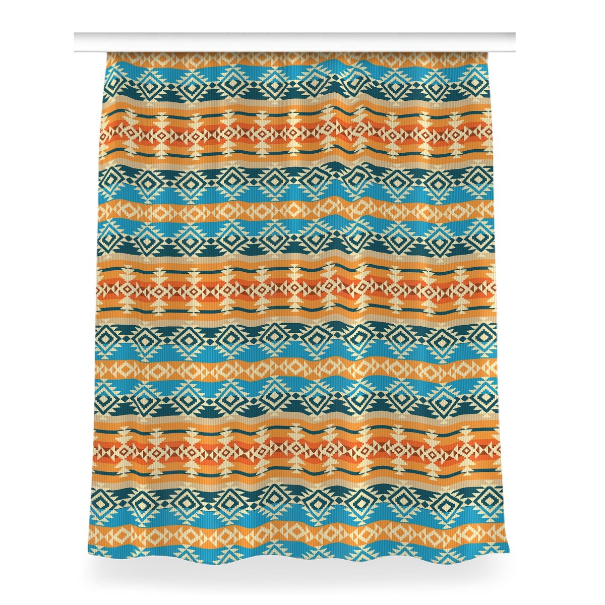 Zasłona z grafiką gotowa Wzór styl navajo 150x200, Fabricsy