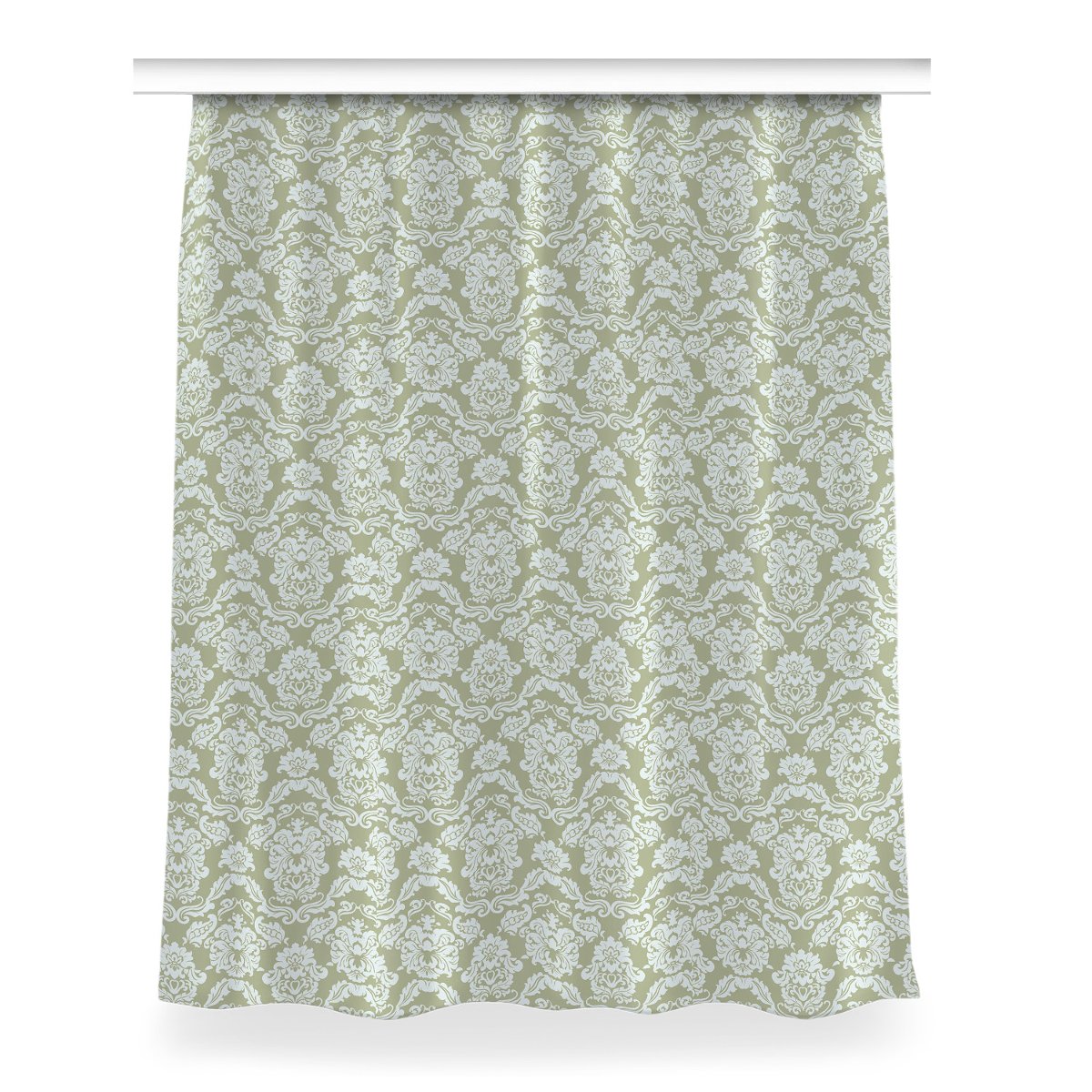 Zasłona z grafiką kolory Zielony ornament 150x200, Fabricsy