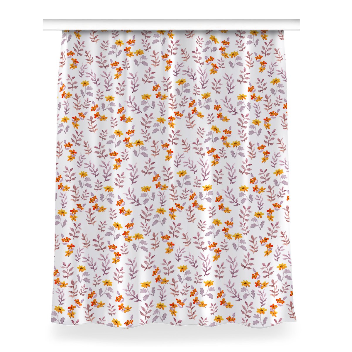 Zasłona przelotki Malowane kwiatki dekor 150x200, Fabricsy