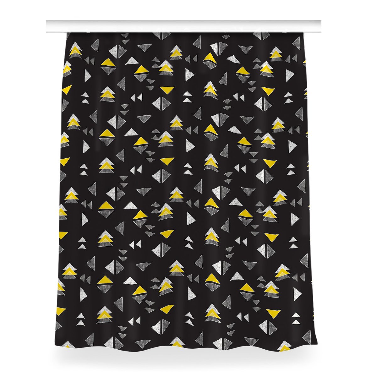 Zasłona przelotki Rysowane trójkąty dekor 150x200, Fabricsy