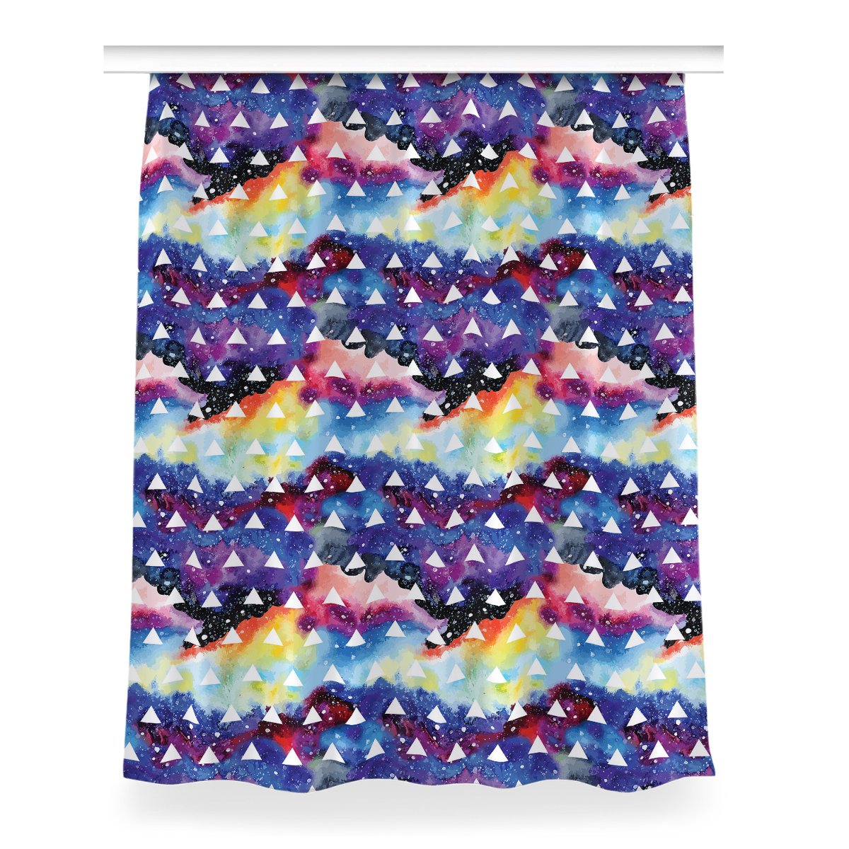 Zasłona przelotki Kosmiczne trójkąty dekor 150x200, Fabricsy