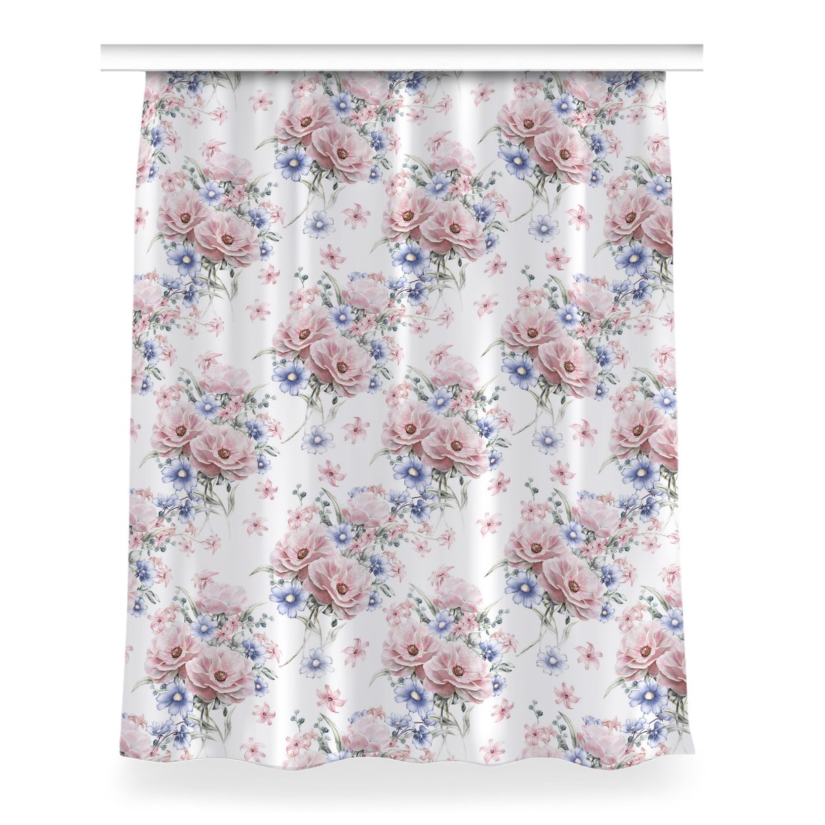 Zasłona przelotki Delikatny bukiet dekor 150x200, Fabricsy