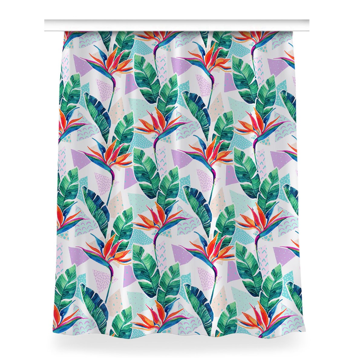 Zasłona przelotki Tropikalna flora dekor 150x200, Fabricsy