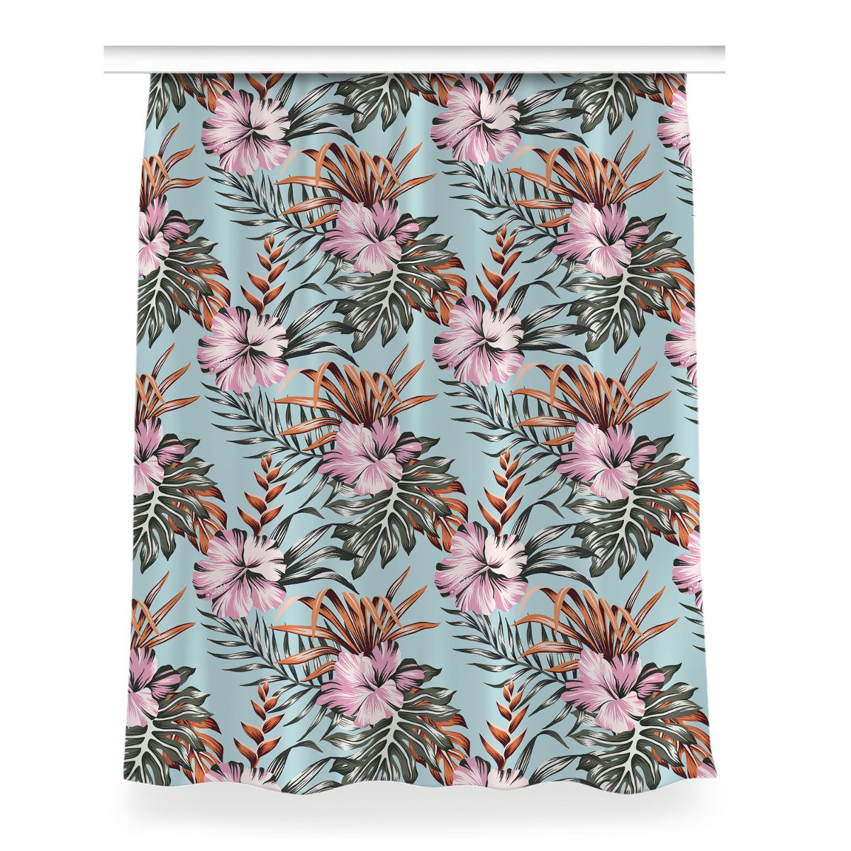 Zasłona do pokoju Kwiaty hibiskusa dekor 150x200, Fabricsy