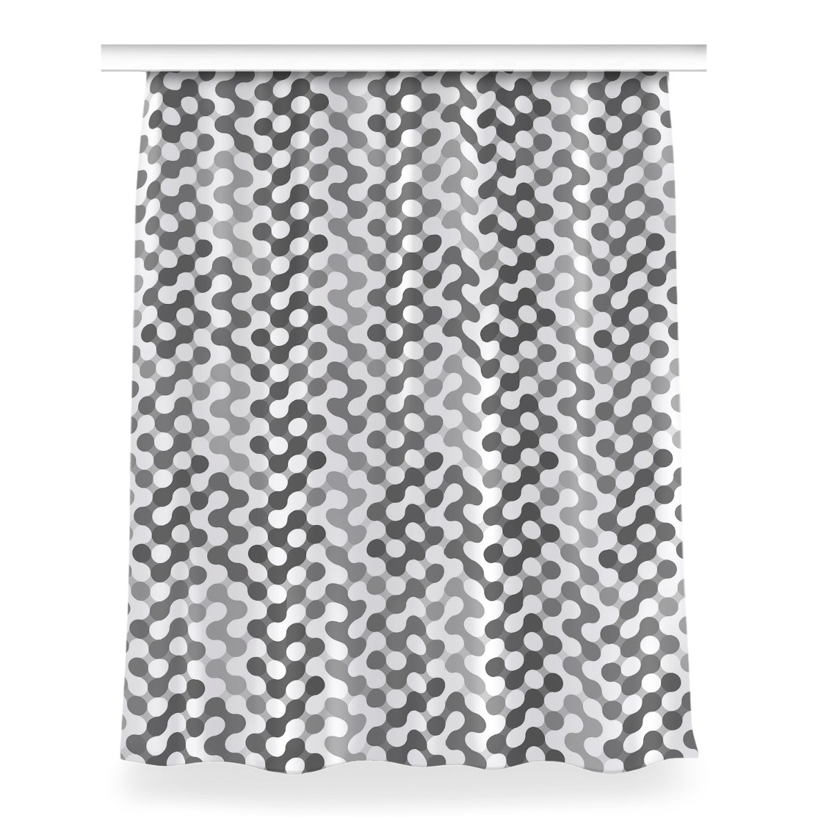 Zasłona dekor Koła szare i białe do salonu 150x200, Fabricsy