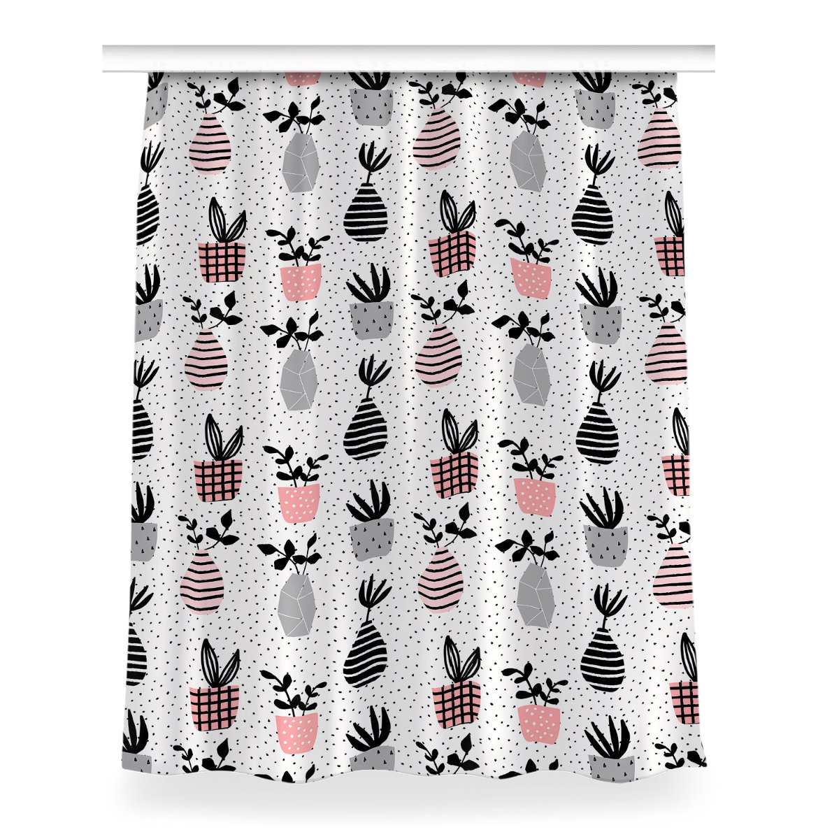 Zasłona z grafiką kolory Kwiaty w wazonach 150x200, Fabricsy