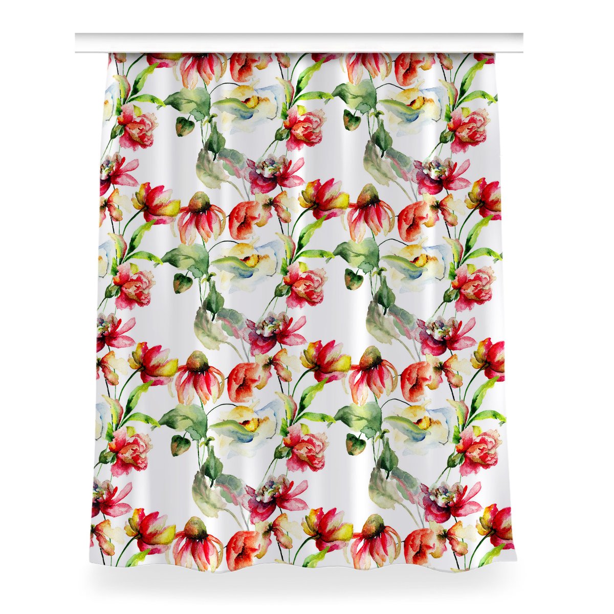 Zasłona z grafiką gotowa Dzikie Kwiaty 150x200 cm, Fabricsy