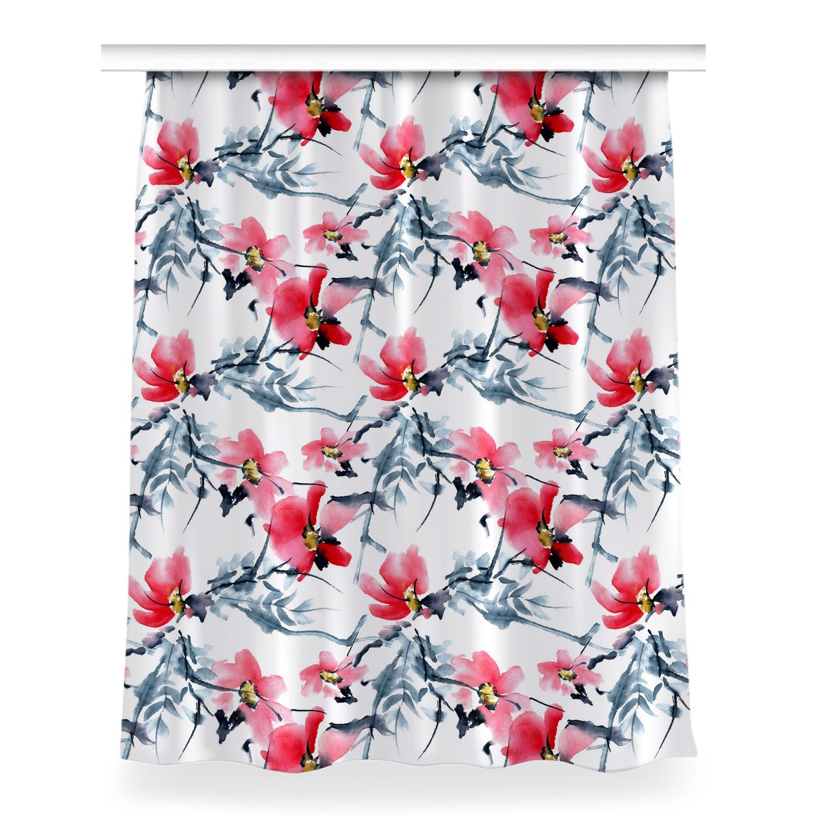 Zasłona klasyczna z grafiką Wzór kwiatów 150x200, Fabricsy