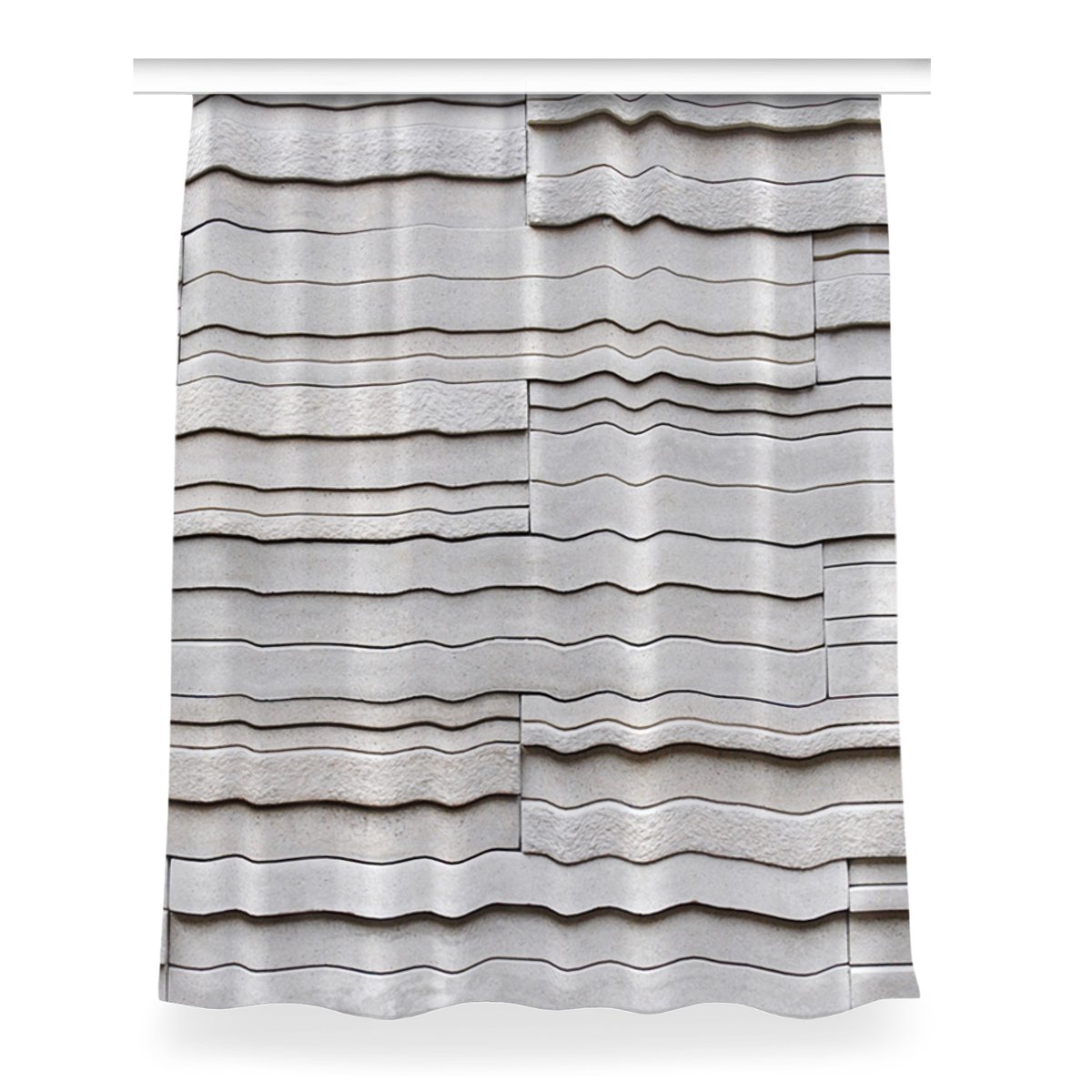 Zasłona z grafiką kolory dekor 150x200 Białe deski, Fabricsy